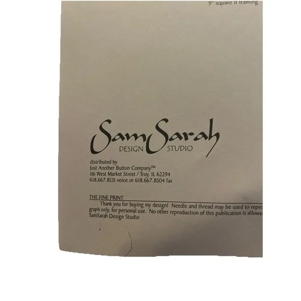 HTF Sam Sarah Design Studio Counted Cross Stitch Pattern Spring Frame & Pillow
